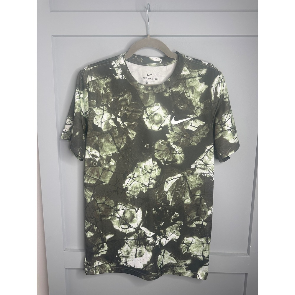 Nike The Nike Tee‎ Floral Print Training T-Shirt Men's Small Green